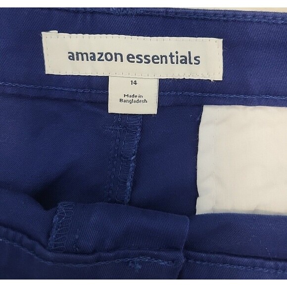 Amazon Essentials Women's 14 Blue Khaki Shorts NWT 34” Waist - Picture 4 of 7